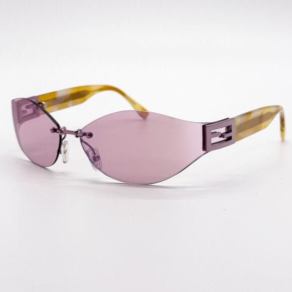 NEW FENDI FE40159U 74Z SUNGLASSES WOMEN OVAL PINK GOLD - Picture 1 of 9